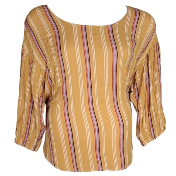 BLOUSE Nwt Ana Yellow Gold Stripe Oversized blouse xxl - Picture 1 of 10